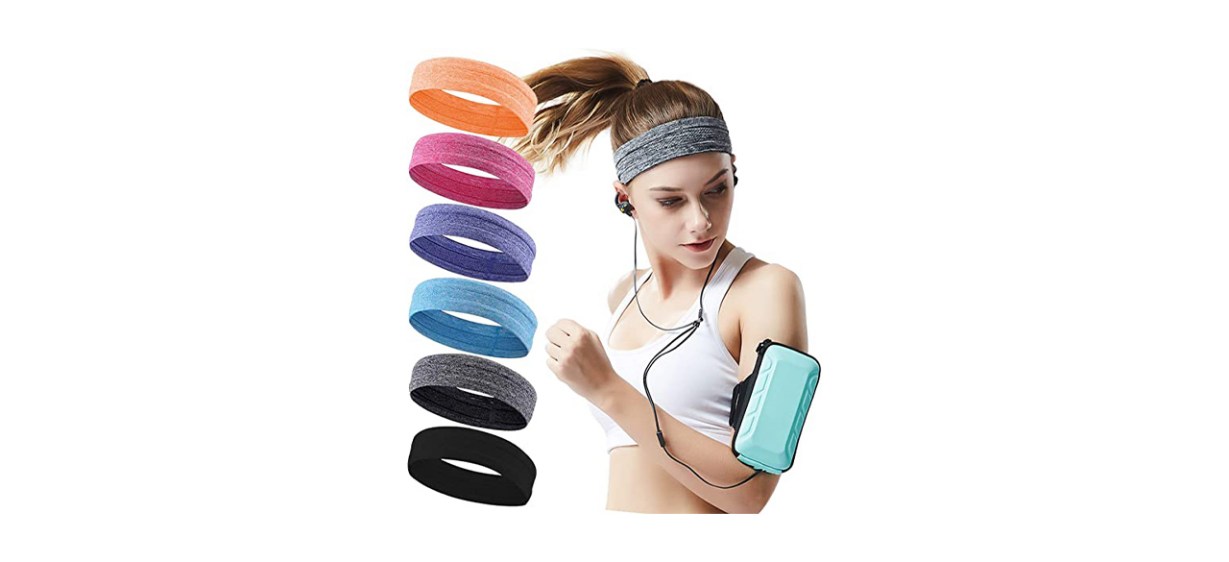 QiShang Moisture Wicking Workout Headband