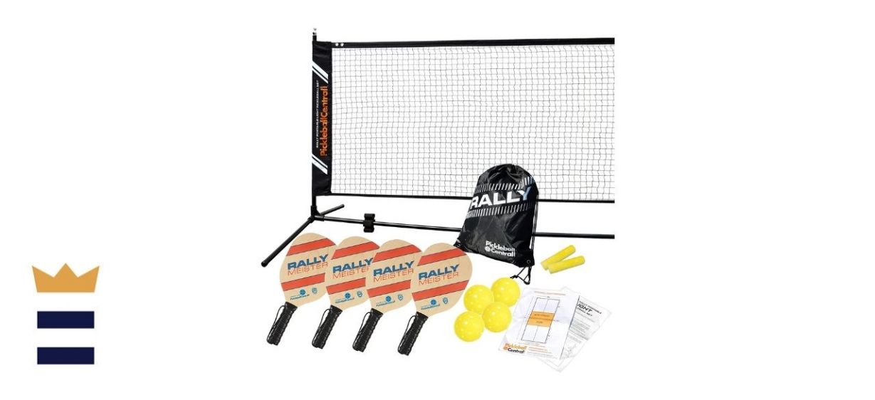 Rally Meister Complete Beginner Pickleball Set with Portable Pickleball Net