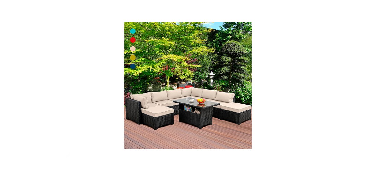 Rattaner Outdoor Wicker Sectional Couch Set