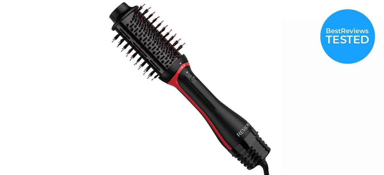 a hair dryer brush on a white background