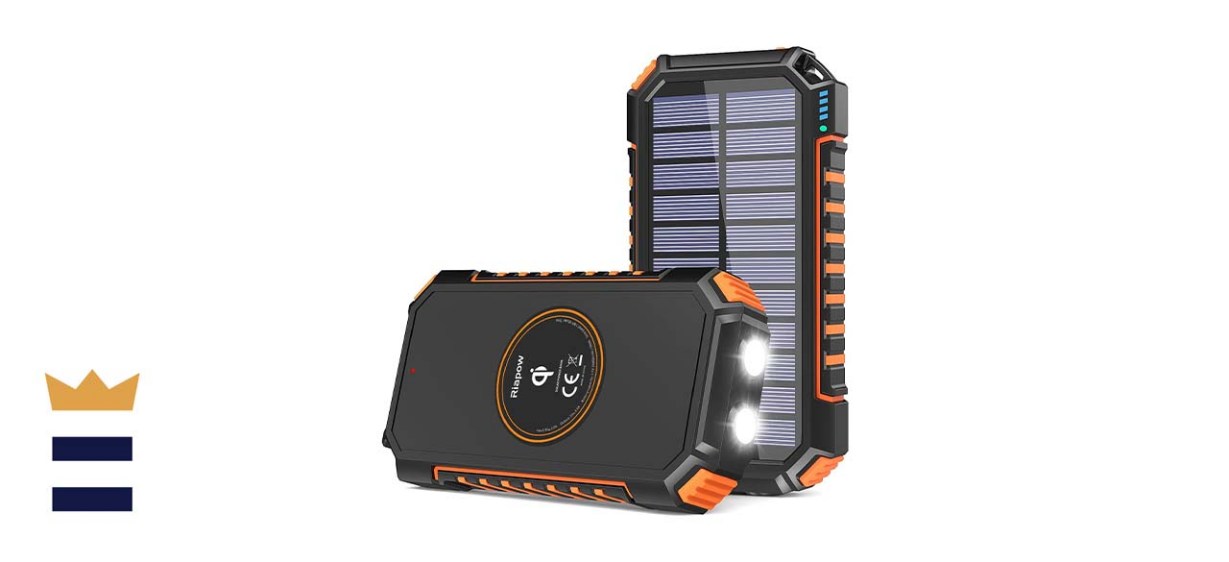 Riapow 26800 mAh Solar Power Bank With LED Flashlight