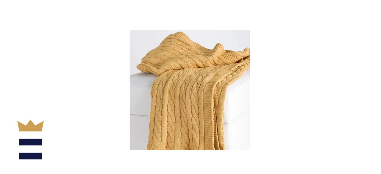 Rizzy Home Classic Cable Knit Throw