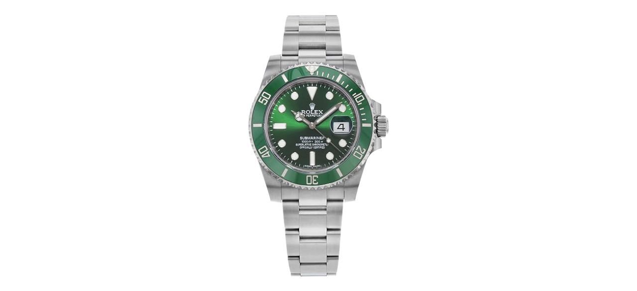 Rolex Submariner Hulk Green Dial Men's Luxury Watch on white background