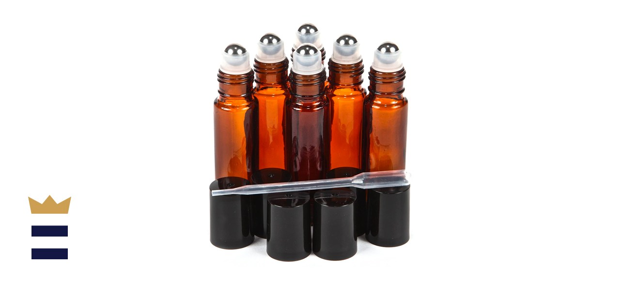 Vivaplex glass roll-on bottles with stainless steel roller balls 