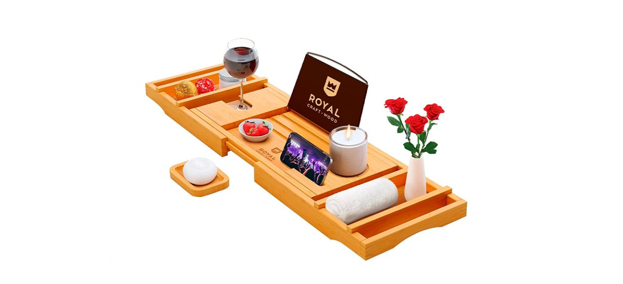 Royal Craft Wood Luxury Bathtub Caddy Tray Royal Craft Wood Luxury Bathtub Caddy Tray