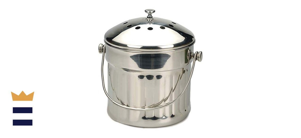 RSVP International Endurance (PAIL) Stainless Steel Compost Pail with  Charcoal Filters, 1 Gallon | Keep Food Scraps & Organic Waste for Soil | 2