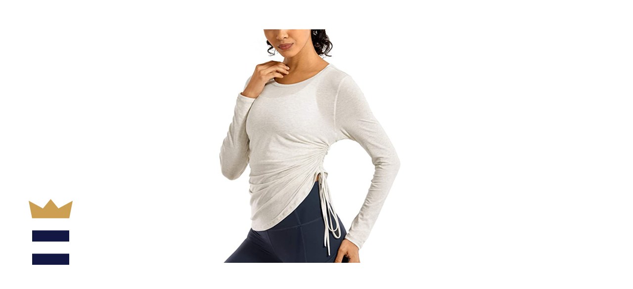 CRZ YOGA Women's Pima Cotton Workout Long Sleeve Shirts 