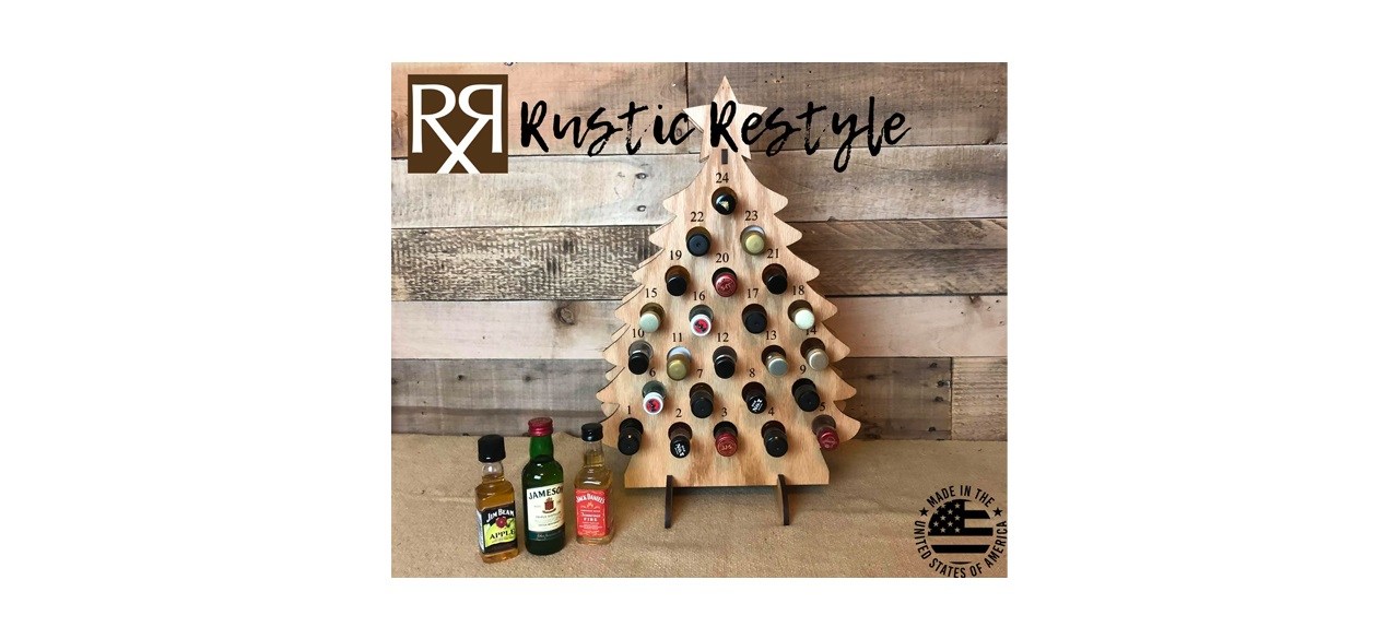 RusticRestyle Alcohol Christmas Tree Advent Calendar