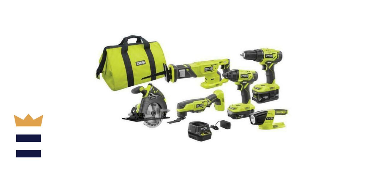 RYOBI ONE+ 18V Lithium-Ion Cordless 6-Tool Combo Kit