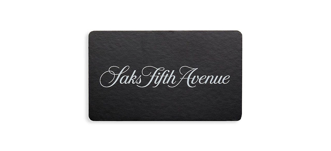 Saks Fifth Avenue gift card on white background