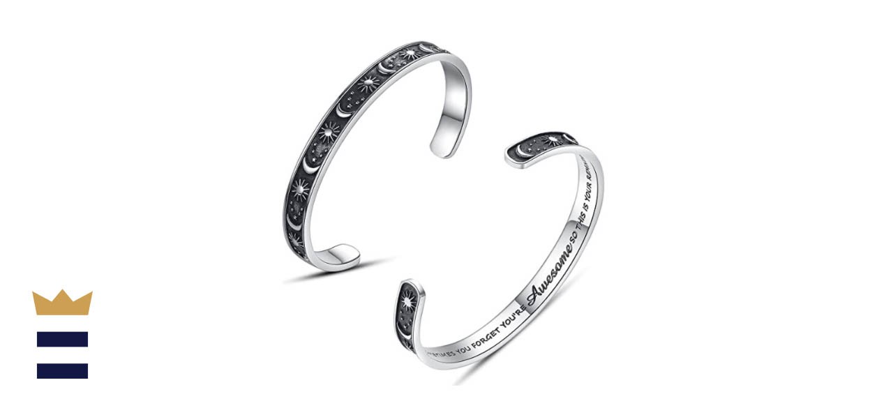 SAM & LORI Inspirational Cuff Bracelet Bangle Motivational Mantra - You're Awesome