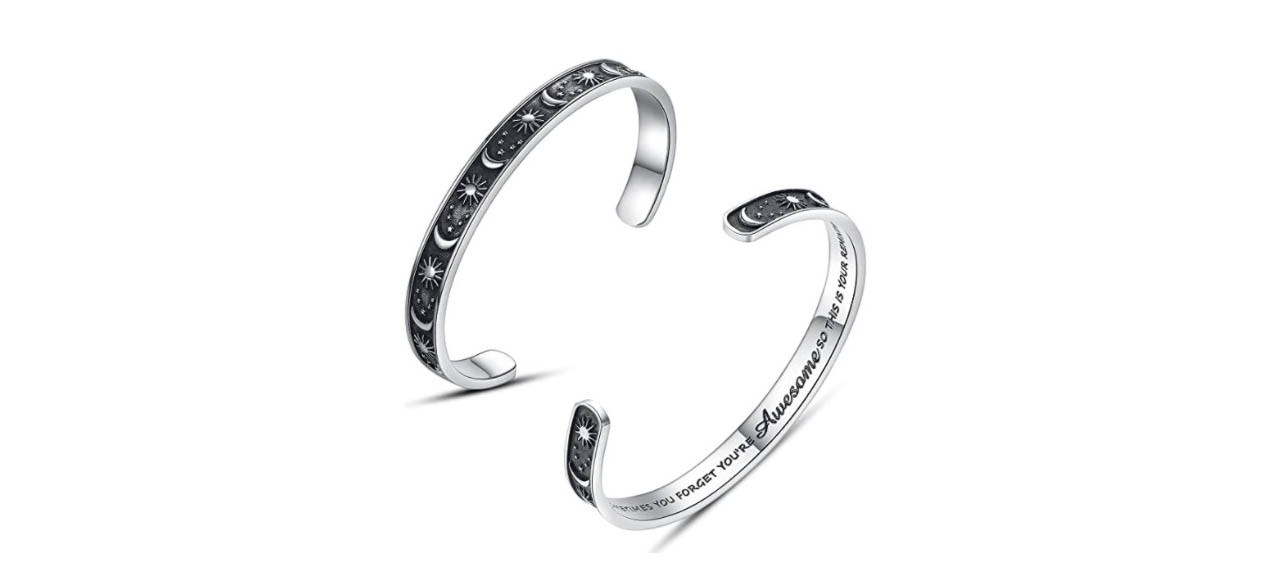 SAM & LORI Inspirational Cuff Bracelet Bangle Motivational Mantra - You're Awesome