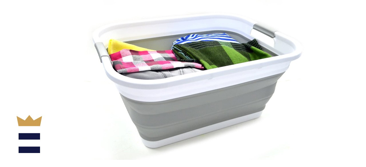 SAMMART Set of Two Collapsible Plastic Laundry Baskets