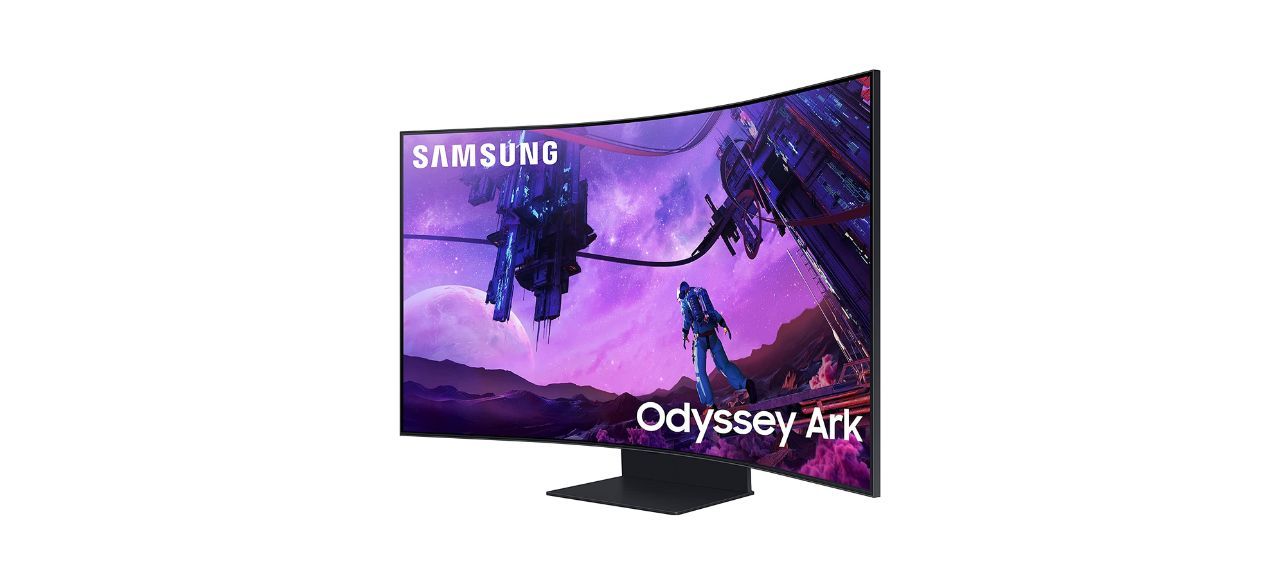 Samsung Odyssey 55-inch curved monitor white background