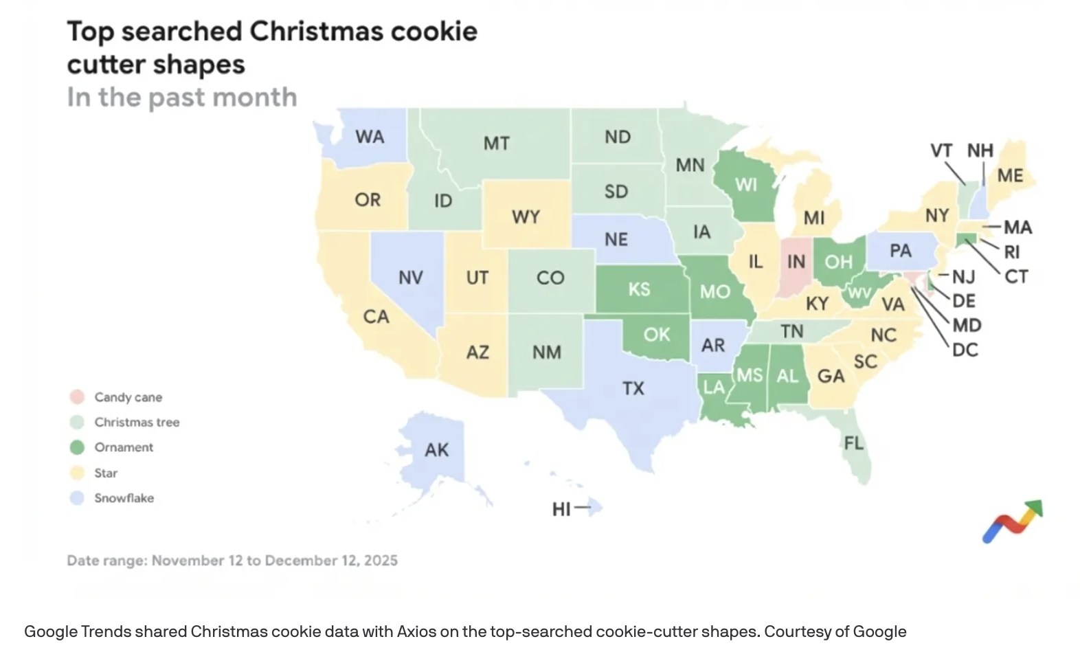 Christmas Cookie Shape Map