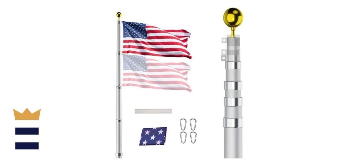 SENZHIYI 20FT Telescoping Flag Pole Kit