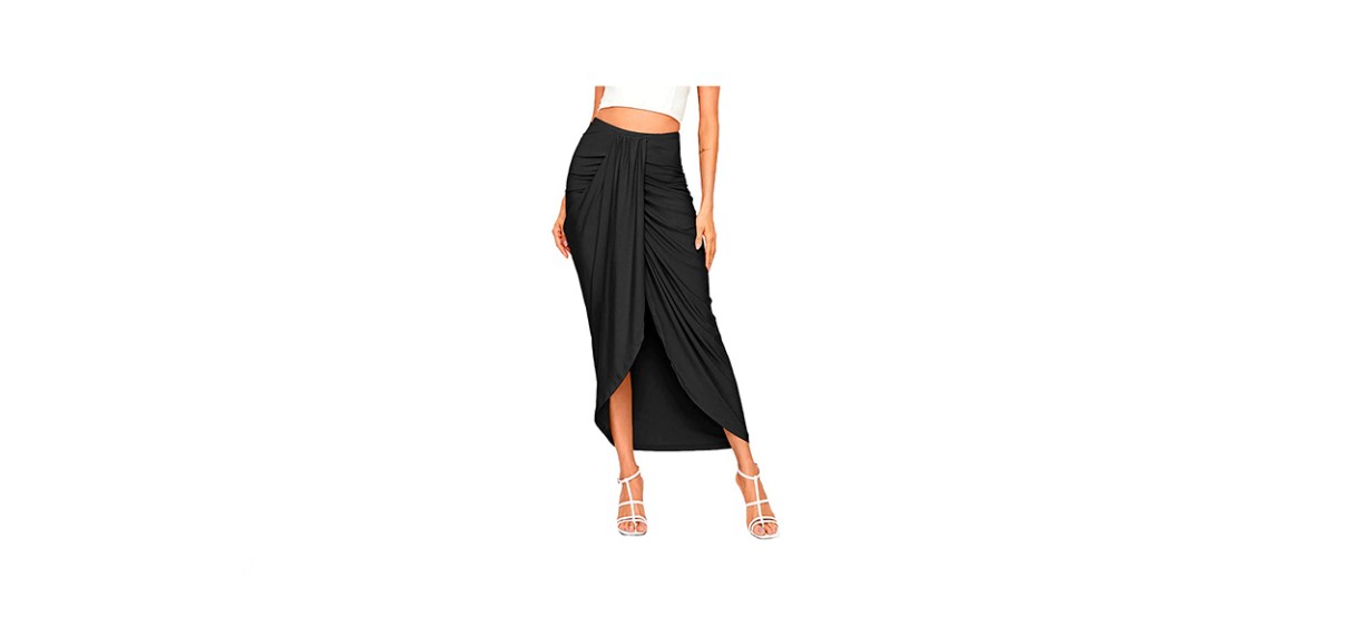 SheIn Women’s Casual Slit Wrap Asymmetrical High Waist Skirt SheIn Women’s Casual Slit Wrap Asymmetrical High Waist Skirt
