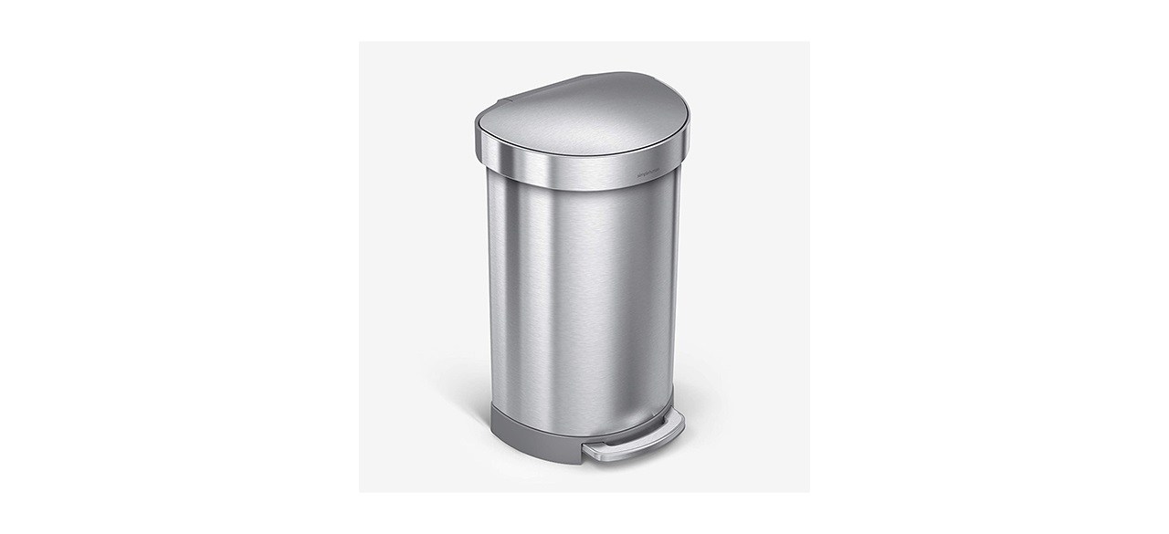 Simplehuman 12-Gallon Stainless Steel Semi-Round Kitchen Step Trash Can