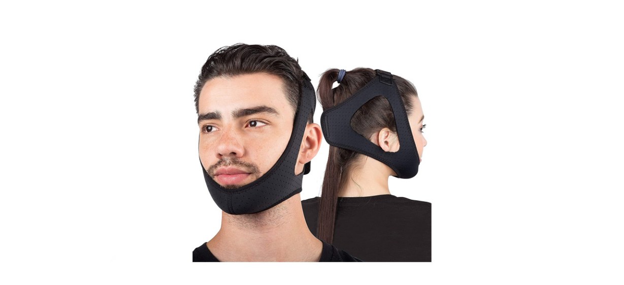 Snoring Relief Neck Brace,Anti Snore Chin Strap,Breathing Aid for  Snoring,Comfortable Fixed Sleep Chin Strap,Snoreless Sleeping Solution for  Men and Women 