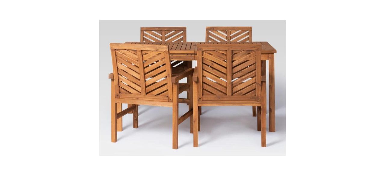 Winston Porter Alfonsi Four-Person Rectangular Outdoor Dining Set