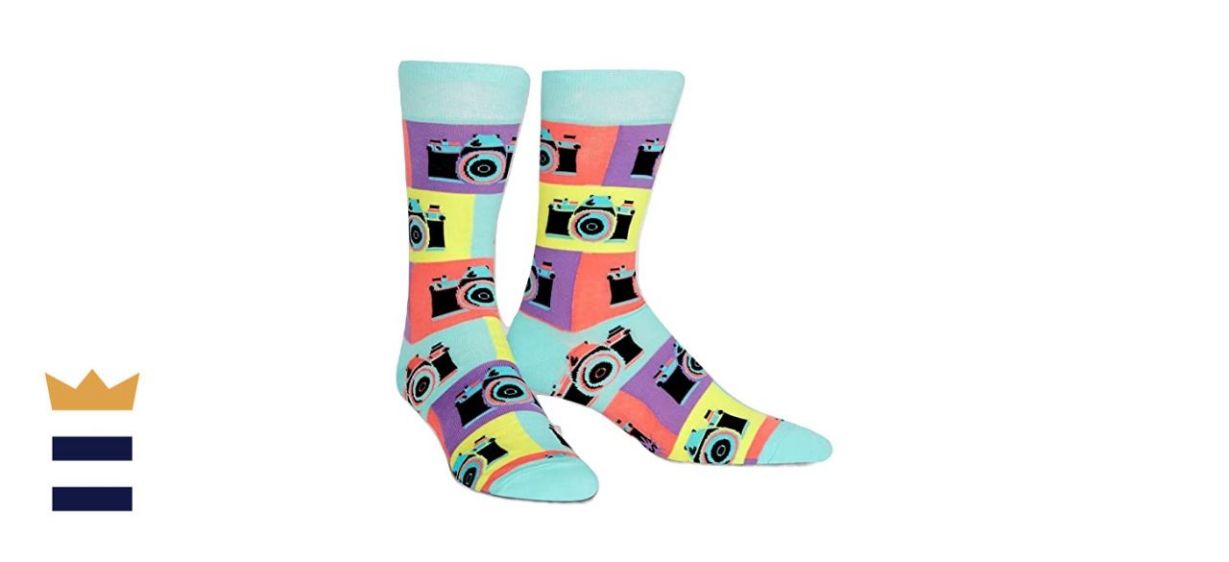 Sock It To Me Men's Say Cheese Retro Camera Photographer Crew Socks 