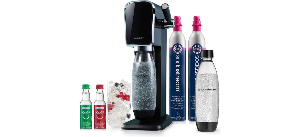 SodaStream Art Sparkling Water Maker Bundle on white back