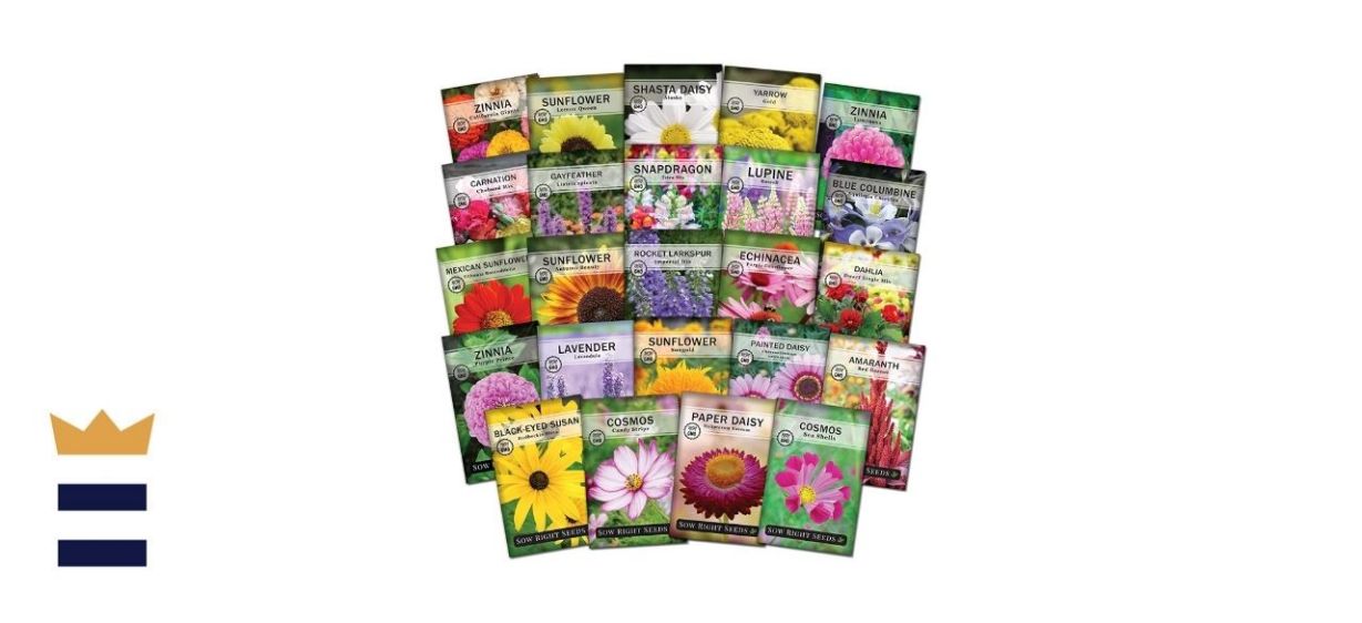 Sow Right Seeds Large Flower Farm Seed Collection (24 Packets)