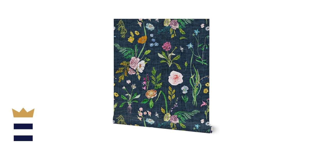 Spoonflower Removable Water-Activated Floral Wallpaper by Nouveau Bohemian