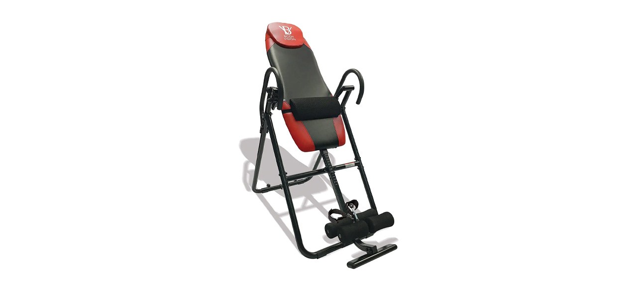 red and black inversion table on white background