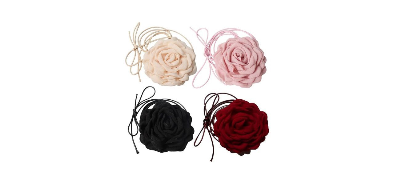 Cuizhiyu Flower Choker Necklace Four-Pack