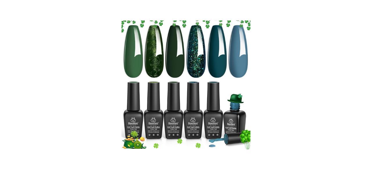 Beetles Forest Dark Green Gel Nail Polish Set