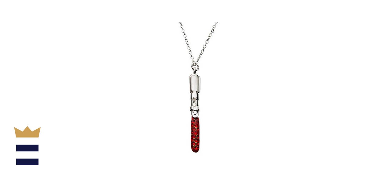 Star Wars Crystal Lightsaber Pendant Necklace (Red/Blue)