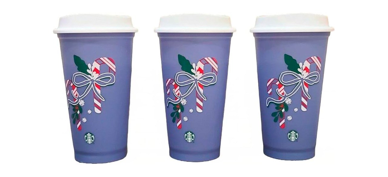 Starbucks Limited-Edition Color-Changing Candy Cane Reusable Plastic Hot Cups