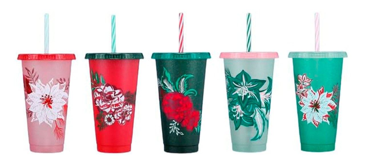 Starbucks Reusable Color-Changing 5 Plastic Hot Cups