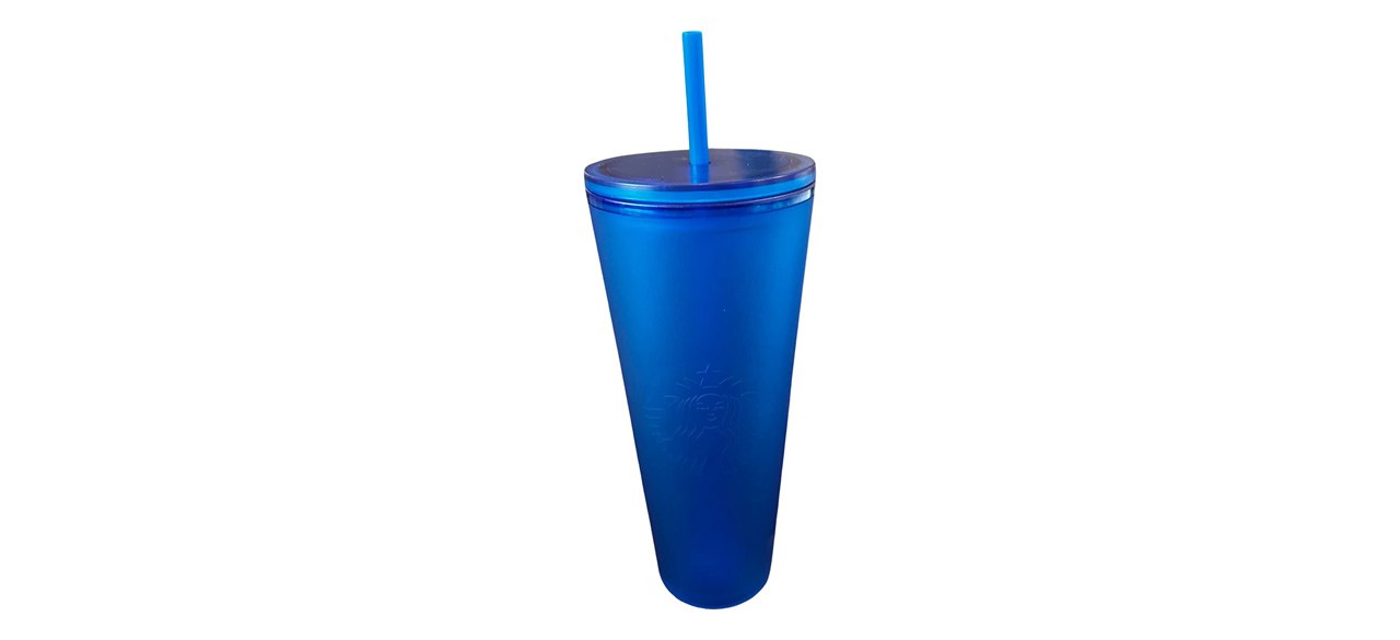 Starbucks Matte Blue Cold Cup Acrylic Travel Tumbler