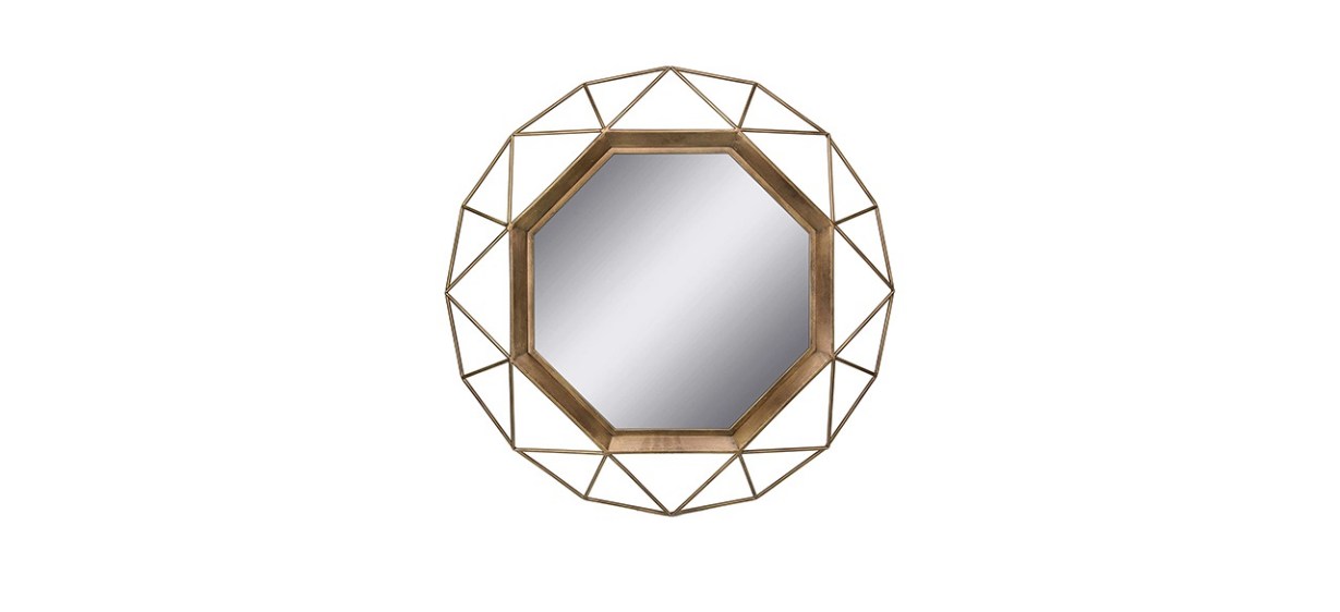 Stonebriar Gold Geometric Wall Mirror