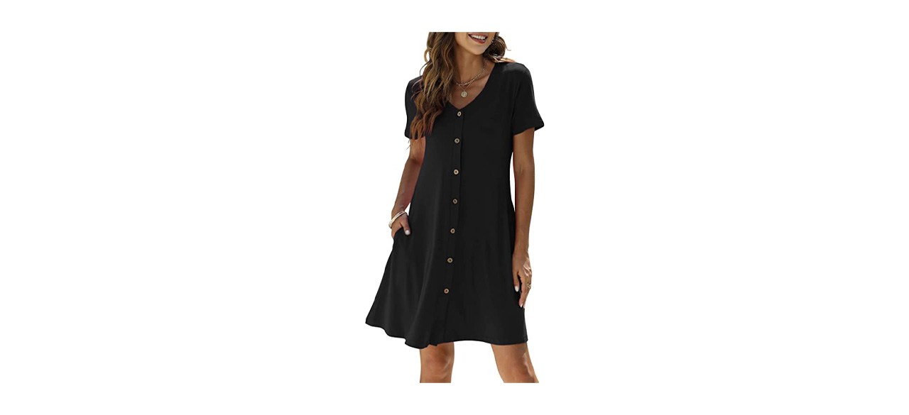 Manydress Women's Button-Down Swing Dress