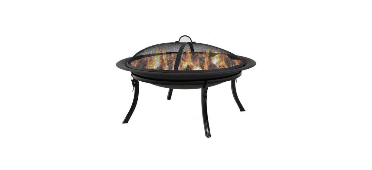 Sunnydaze Steel Portable Folding Wood Burning Fire Pit