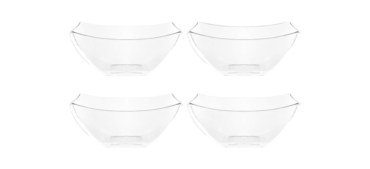 Set of four plastic serving bowls