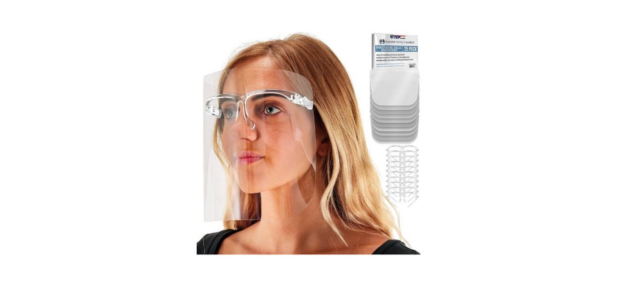 TCP Global Salon World Safety Face Shields with Glasses Frames