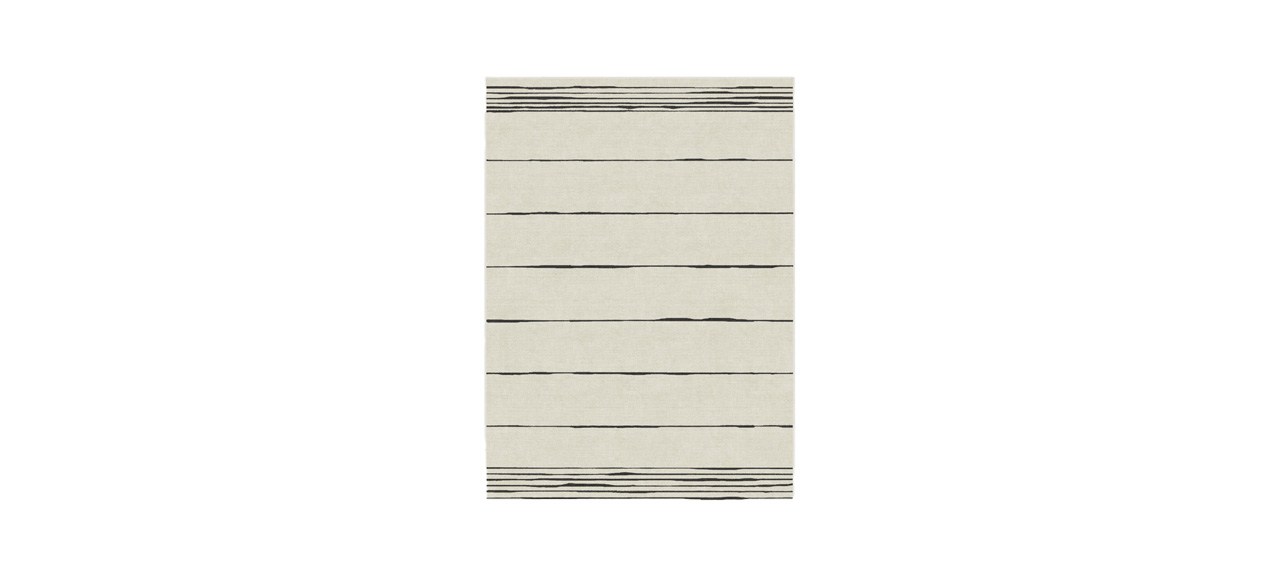 The Home Edit Clea Ivory & Black Rug on white background
