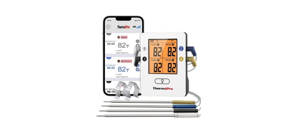 ThermoPro TP25 500FT Bluetooth Meat Thermometer with 4-Probes