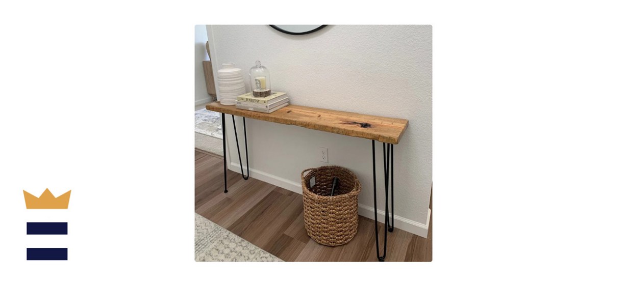 ThorWoods Handmade Distressed Wood Farmhouse Console Table