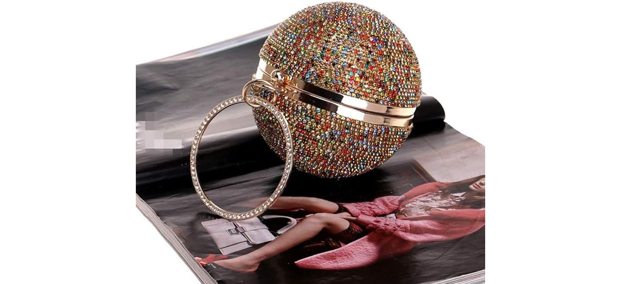 Tngan Ball-Shaped Rhinestone Clutch Purse