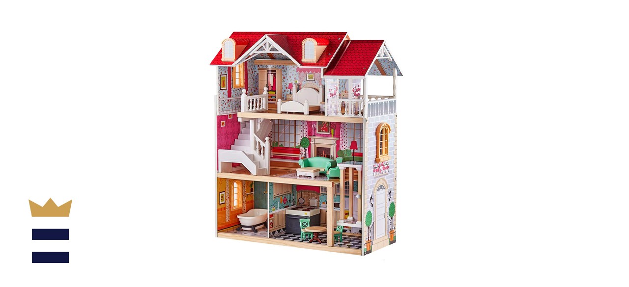 Top Bright Wooden Dollhouse 