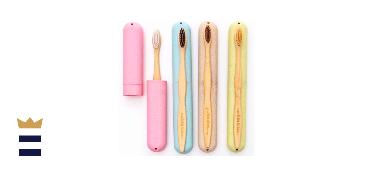 Bamboo Toothbrush and travel toothbrush case