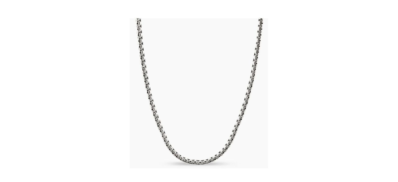 Men's box chain necklace in sterling silver