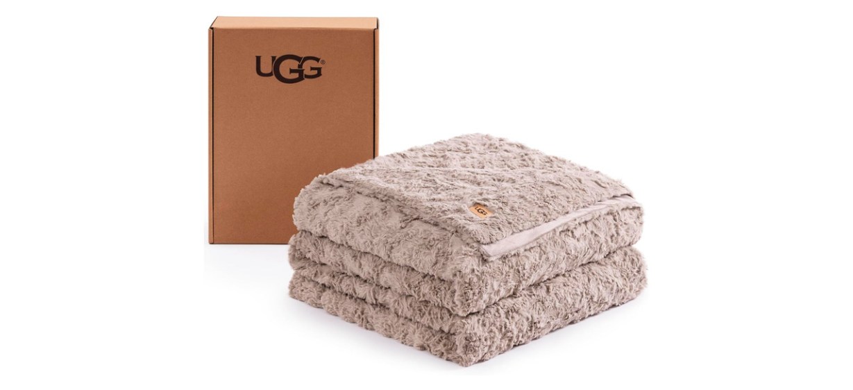 UGG Adalee Queen Blanket in a light tan color
