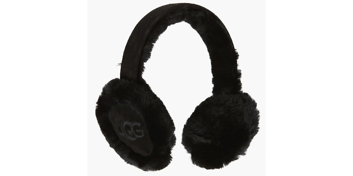 UGG Logo Embroidered Genuine Shearling Earmuffs