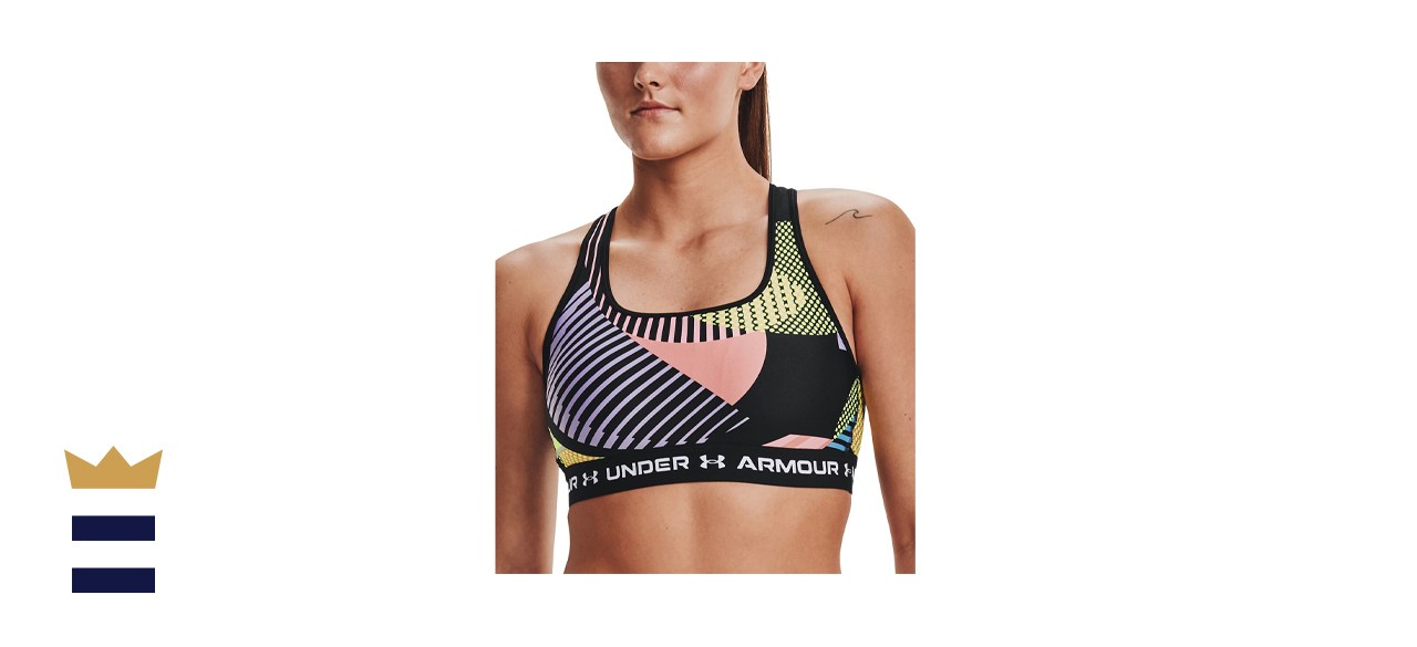 Under Armour Plus Size Crossback Mid Printed Sports Bra - Macy's